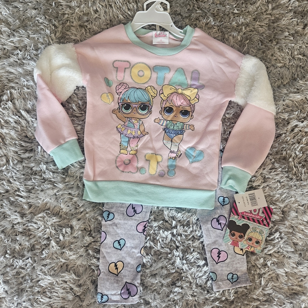 L.O.L. Surprise! Girls Fleece Sweatshirt and Leggings Set - LOL Clothes